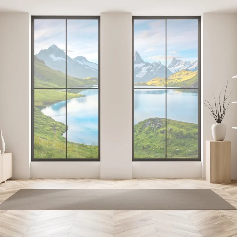 Naklejka na okno delikatny pastelowy wzór kwiatowy – Wallissimo®