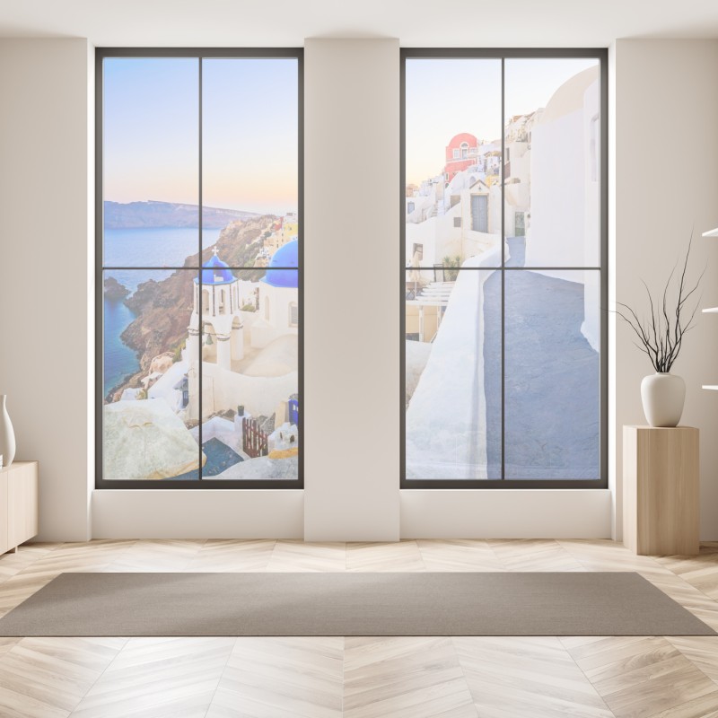 Naklejka na okno panorama Bangkoku o zmierzchu – Wallissimo®