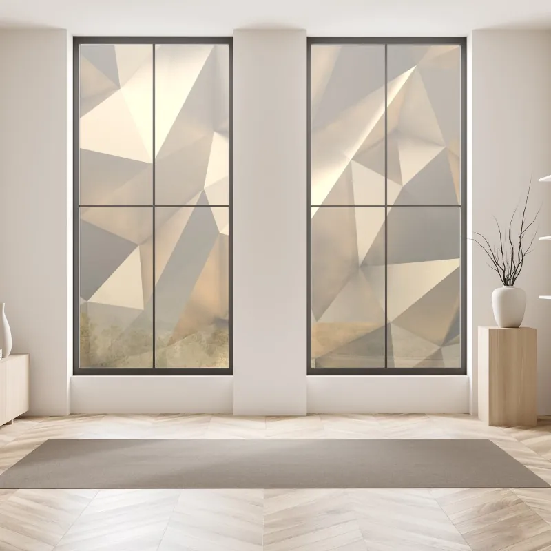 Naklejka na okno ornamentalny złoty wzór chmur – Wallissimo®