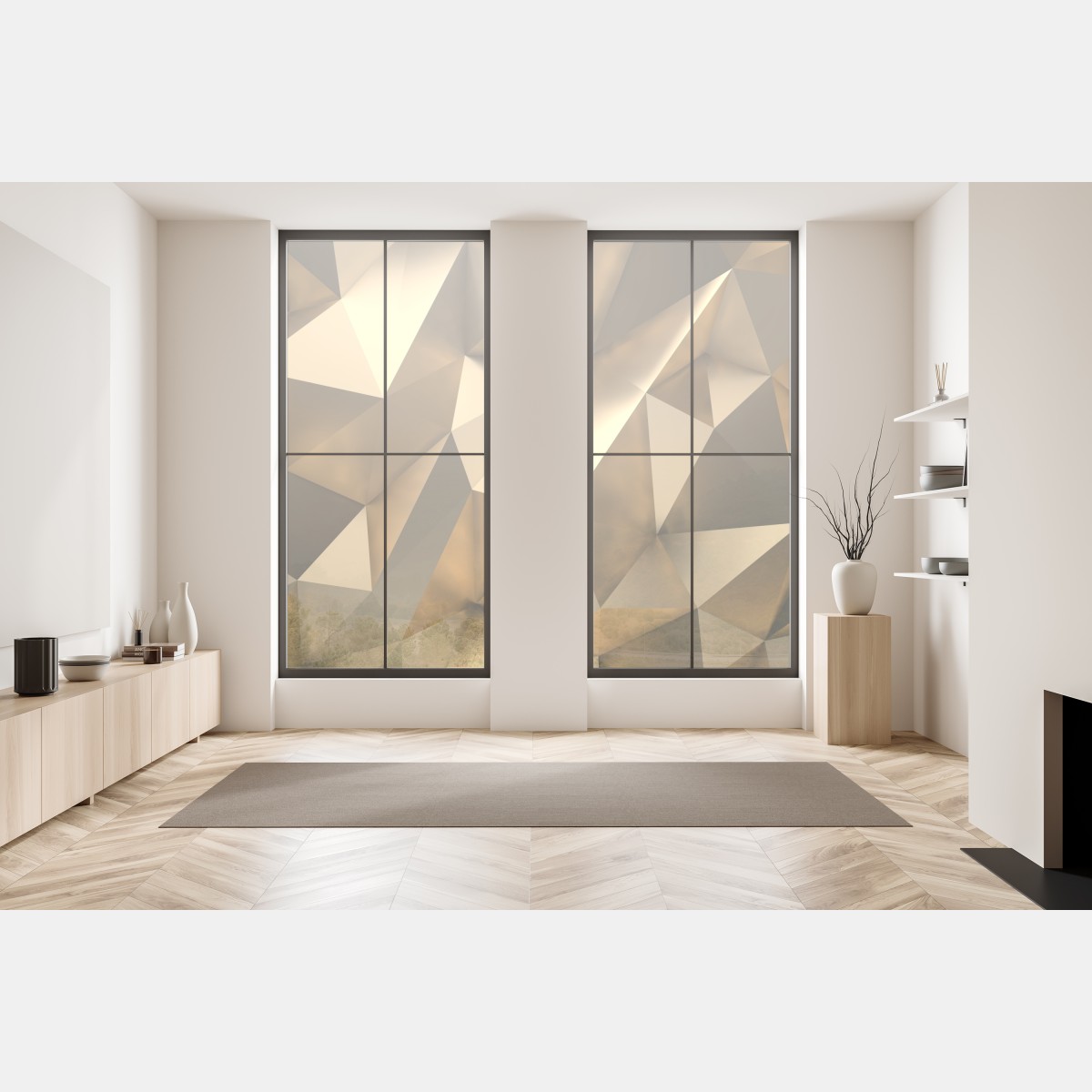 Naklejka na okno złote geometryczne fasety – Wallissimo® Naklejka na okno złote geometryczne fasety – Wallissimo®