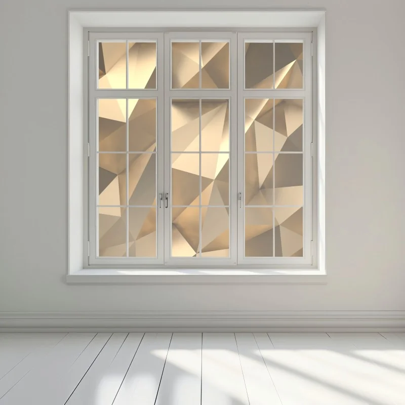 Naklejka na okno złote geometryczne fasety – Wallissimo® Naklejka na okno złote geometryczne fasety – Wallissimo®