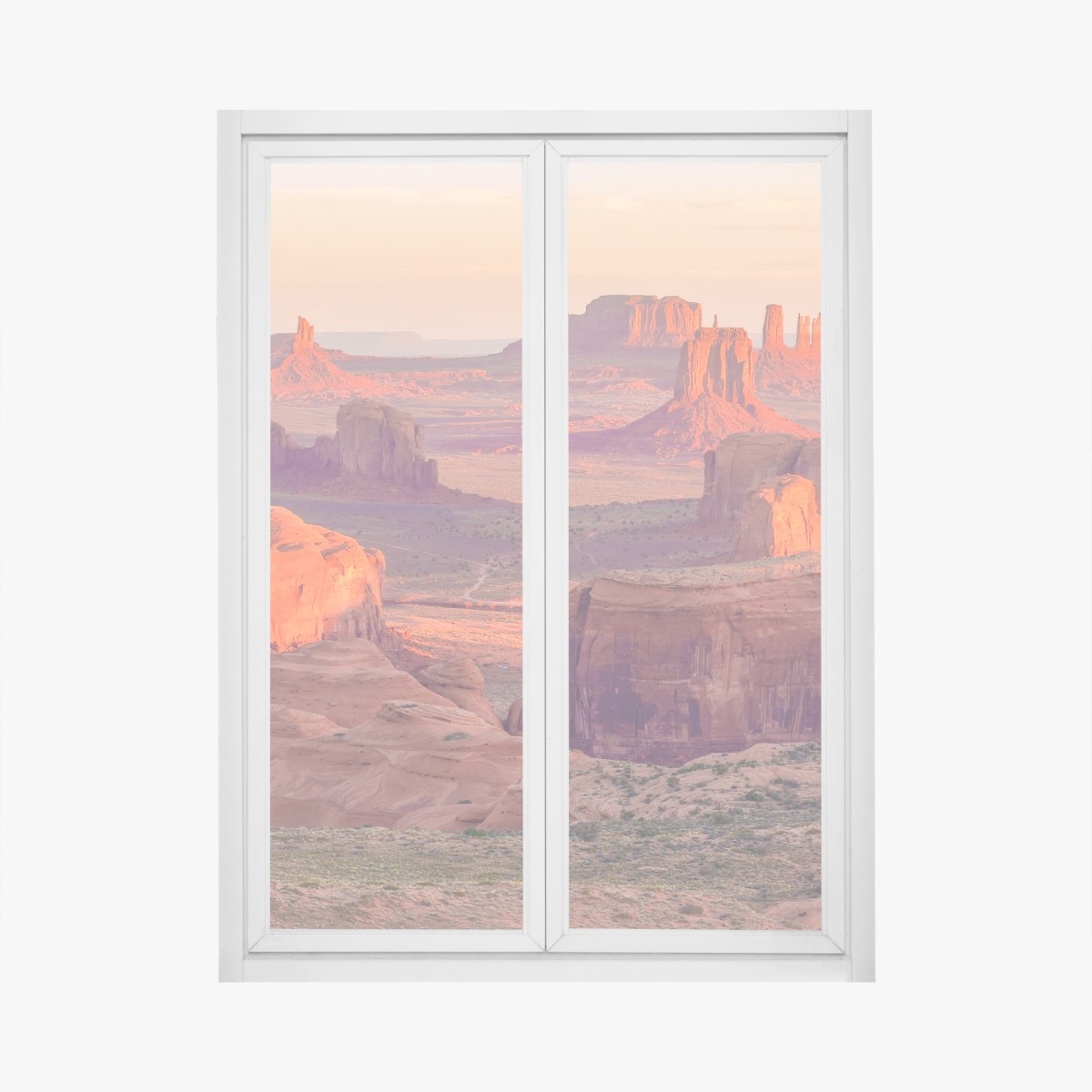 Window decal sunset over Monument Valley from Hunts Mesa