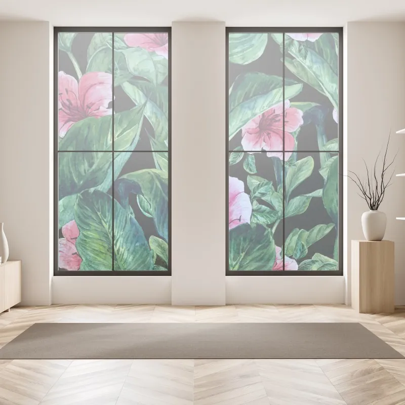 Naklejka na okno abstrakcyjne marmurowe tło w odcieniach turkusu i fioletu ze złotem – Wallissimo®