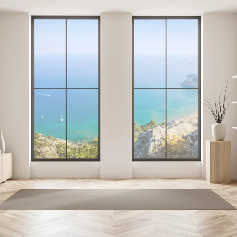 Naklejka na okno rockowy kolaż z czaszką i gitarami – Wallissimo®