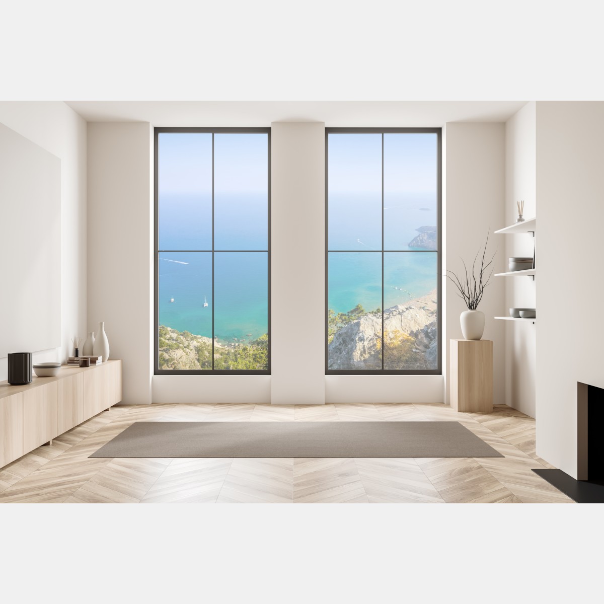 Naklejka na okno słoneczna turkusowa zatoka – Wallissimo® Naklejka na okno słoneczna turkusowa zatoka – Wallissimo®