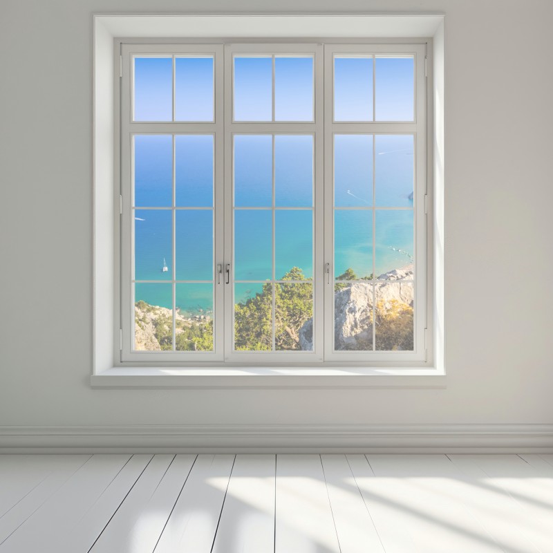 Naklejka na okno słoneczna turkusowa zatoka – Wallissimo® Naklejka na okno słoneczna turkusowa zatoka – Wallissimo®