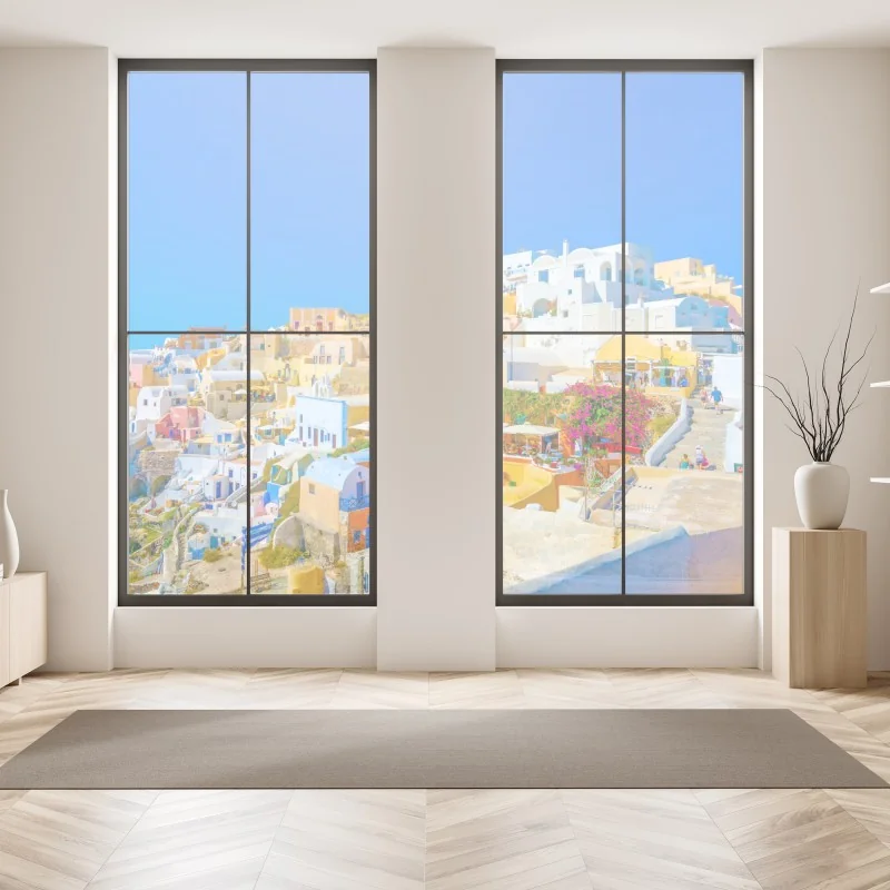 Naklejka na okno turkusowo-złota abstrakcyjna marmurkowa faktura – Wallissimo®