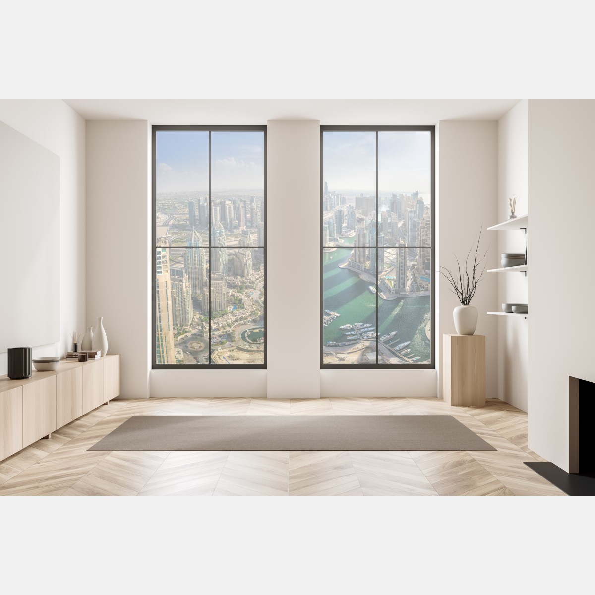 Naklejka na okno Dubaj Marina panorama miasta – Wallissimo® Naklejka na okno Dubaj Marina panorama miasta – Wallissimo®