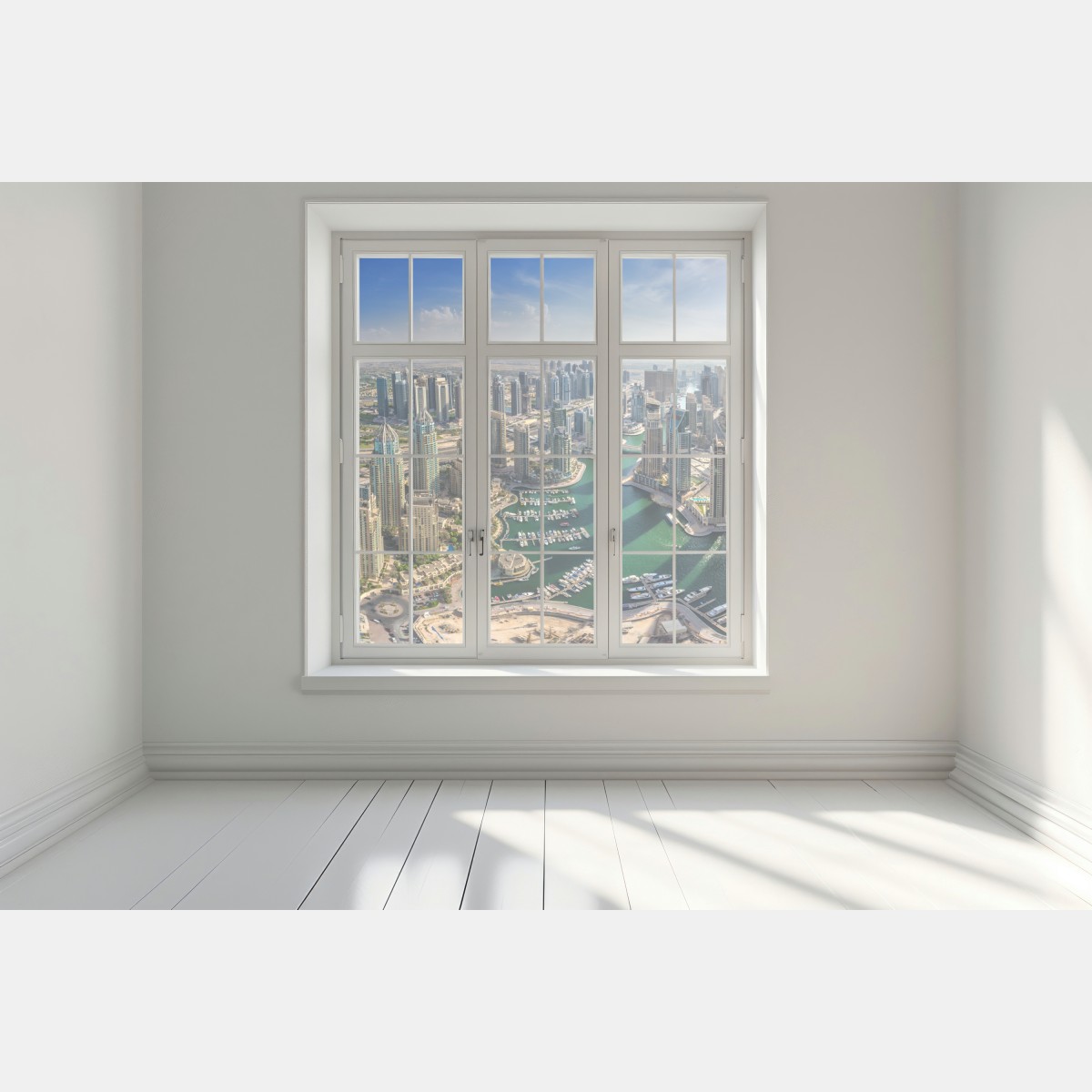 Naklejka na okno Dubaj Marina panorama miasta – Wallissimo® Naklejka na okno Dubaj Marina panorama miasta – Wallissimo®