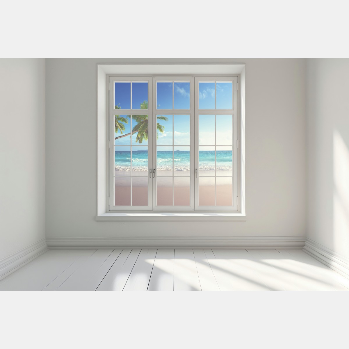 Naklejka na okno tropikalna plaża na Karaibach o zachodzie słońca – Wallissimo® Naklejka na okno tropikalna plaża na Karaibach o zachodzie słońca – Wallissimo®