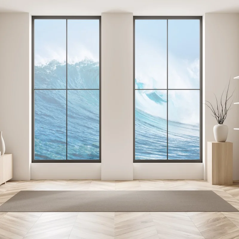 Naklejka na okno majestatyczna turkusowa fala oceaniczna – Wallissimo® Naklejka na okno majestatyczna turkusowa fala oceaniczna – Wallissimo®