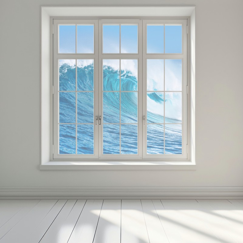 Naklejka na okno majestatyczna turkusowa fala oceaniczna – Wallissimo® Naklejka na okno majestatyczna turkusowa fala oceaniczna – Wallissimo®