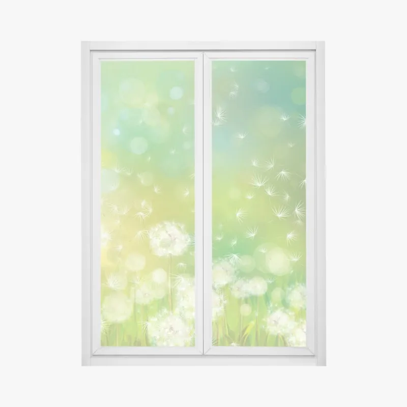 Naklejka na okno złote pole pod szerokim błękitnym niebem – Wallissimo®