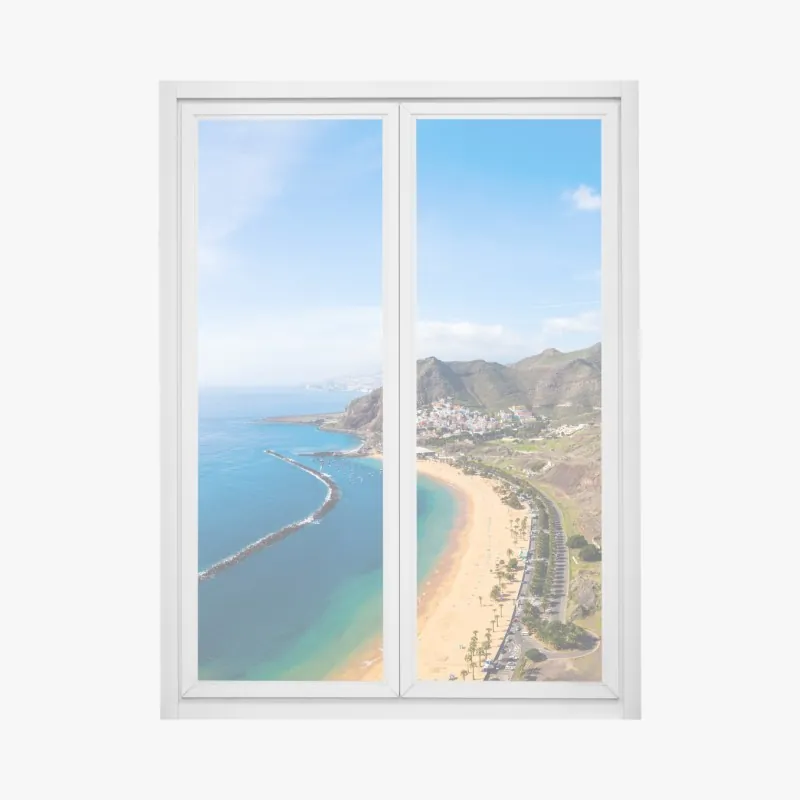 Naklejka na okno Polskie pole rzepaku pod błękitnym niebem – Wallissimo®