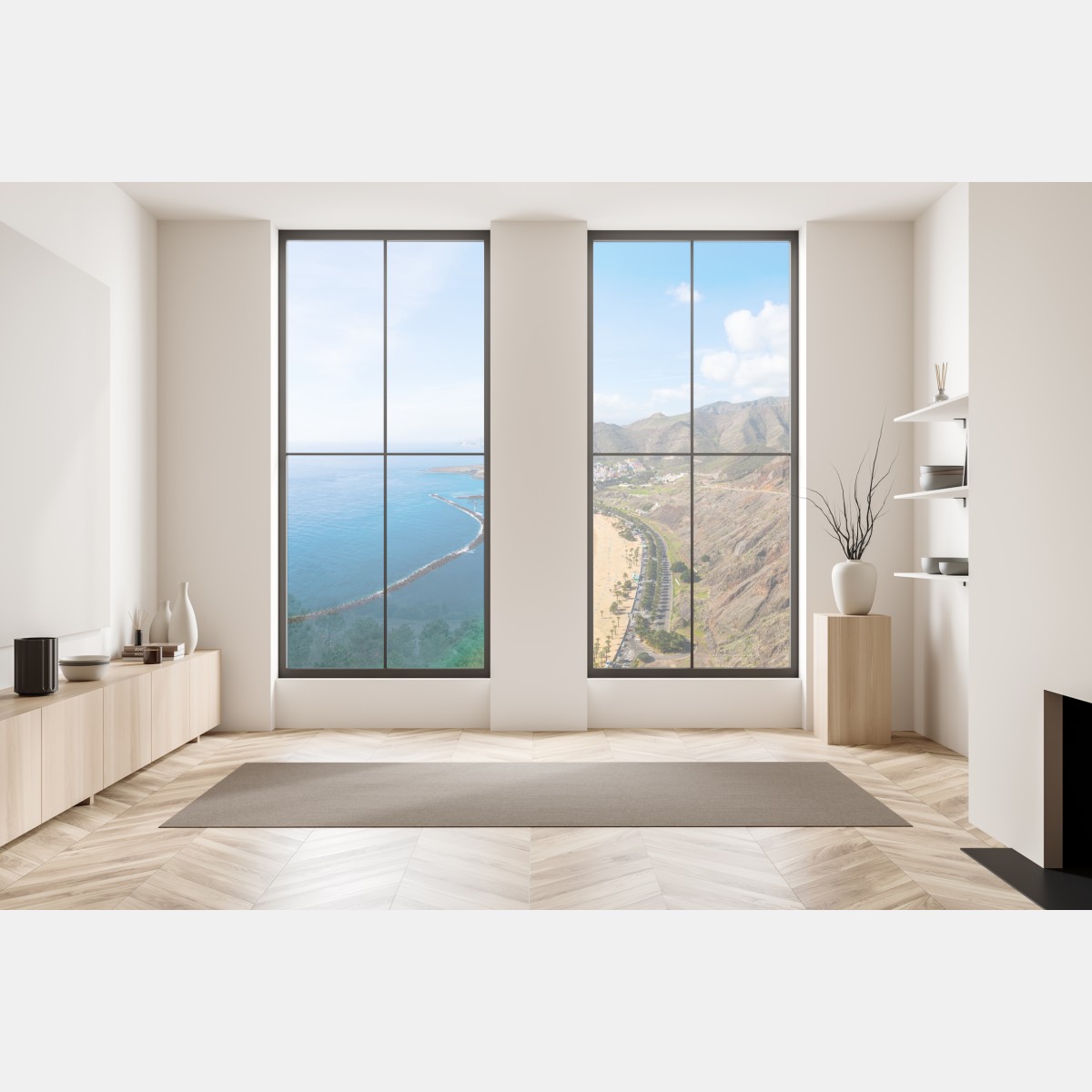 Naklejka na okno plaża Las Teresitas, panorama Teneryfy – Wallissimo® Naklejka na okno plaża Las Teresitas, panorama Teneryfy – Wallissimo®