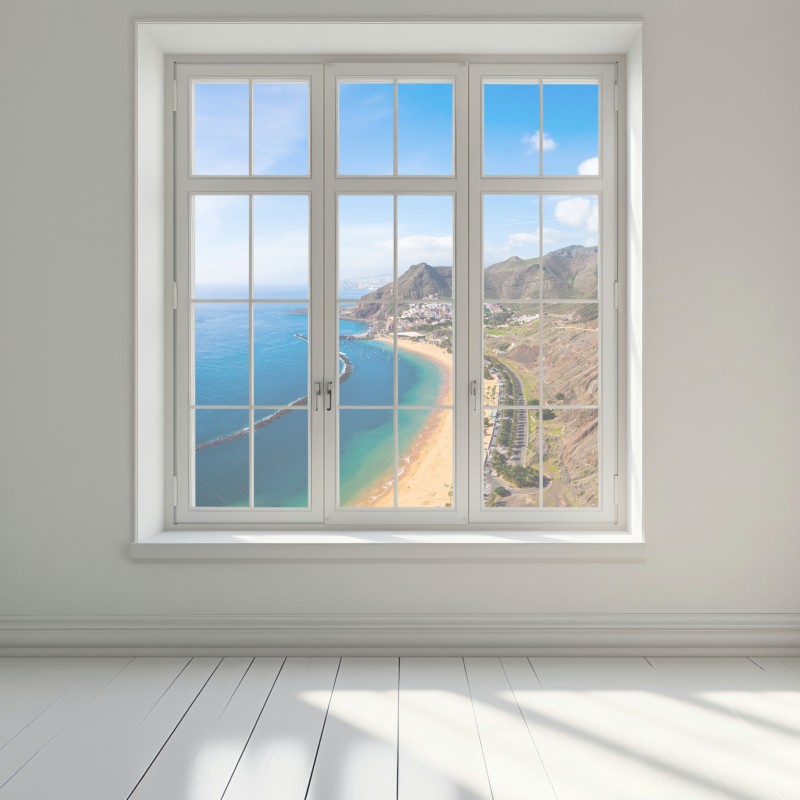 Naklejka na okno plaża Las Teresitas, panorama Teneryfy – Wallissimo® Naklejka na okno plaża Las Teresitas, panorama Teneryfy – Wallissimo®