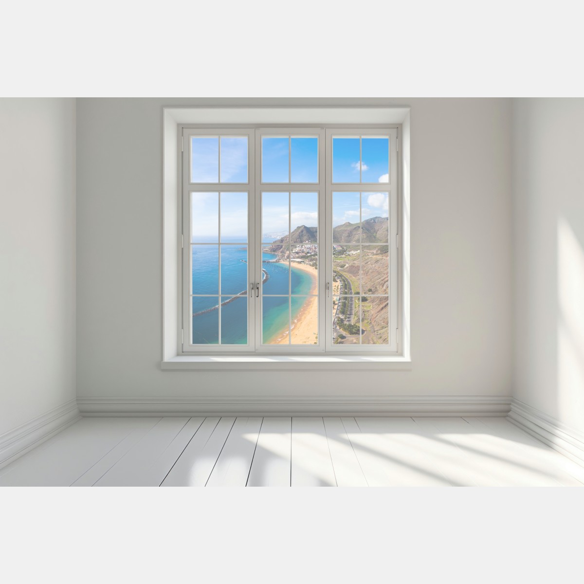 Naklejka na okno plaża Las Teresitas, panorama Teneryfy – Wallissimo® Naklejka na okno plaża Las Teresitas, panorama Teneryfy – Wallissimo®