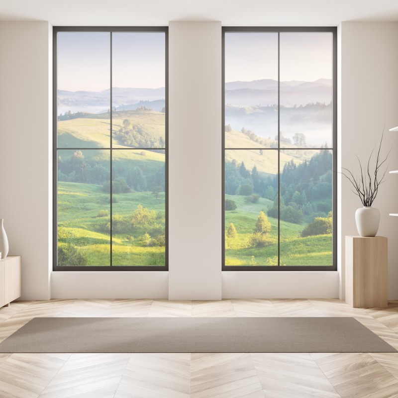 Naklejka na okno granatowa marmurowa abstrakcja ze złotymi żyłkami – Wallissimo®