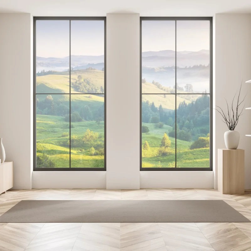 Naklejka na okno żywy warstwowy gradient górski – Wallissimo®