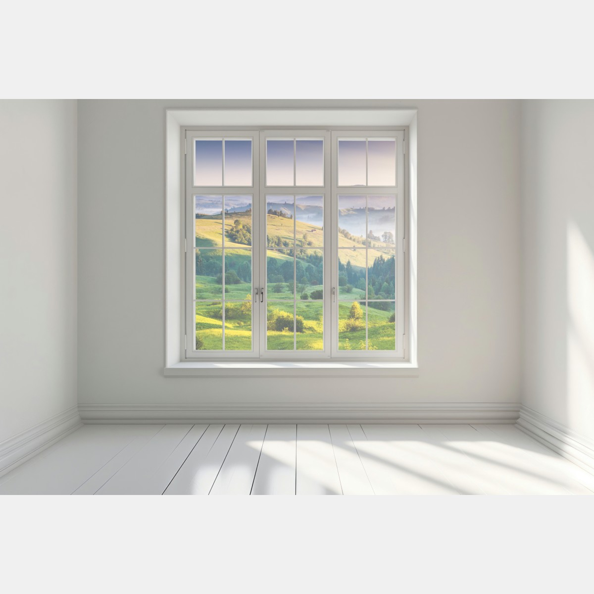 Naklejka na okno zachód słońca w Karpatych nad zielonymi wzgórzami – Wallissimo® Naklejka na okno zachód słońca w Karpatych nad zielonymi wzgórzami – Wallissimo®