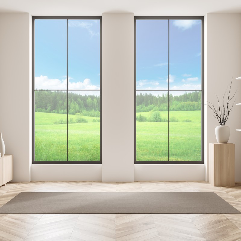 Naklejka na okno japoński niebieski wzór seigaiha – Wallissimo®