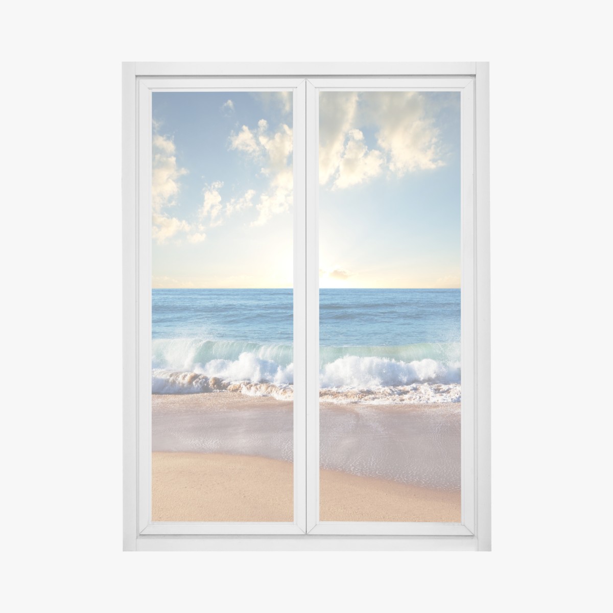 Window decal tranquil sunset at the beach