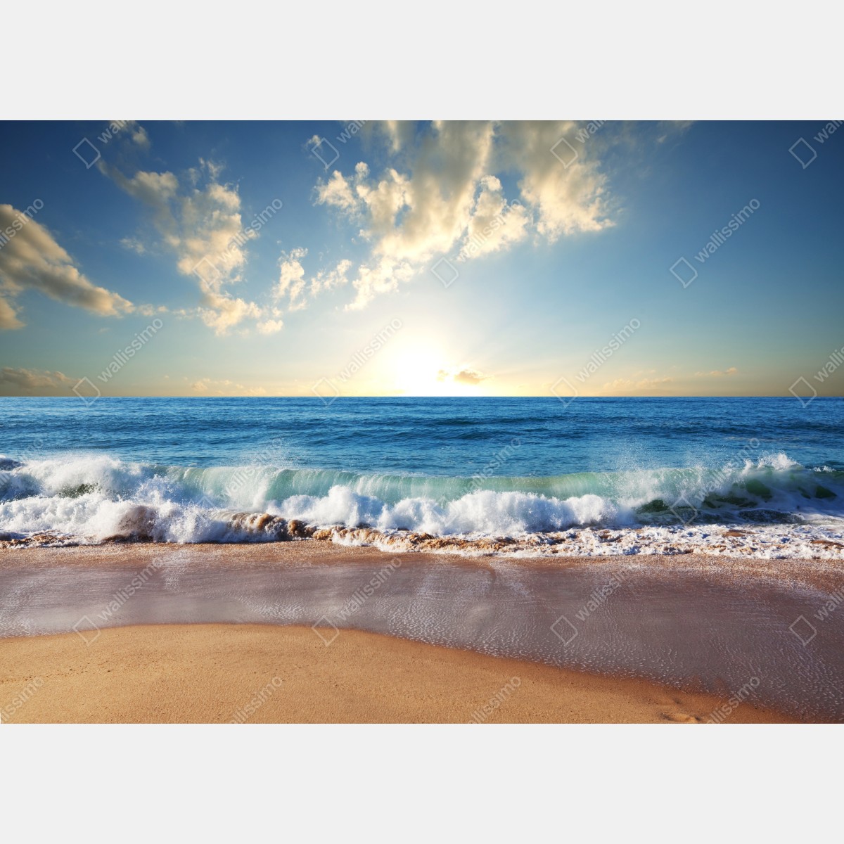 Naklejka na okno spokojny zachód słońca nad plażą – Wallissimo® Naklejka na okno spokojny zachód słońca nad plażą – Wallissimo®