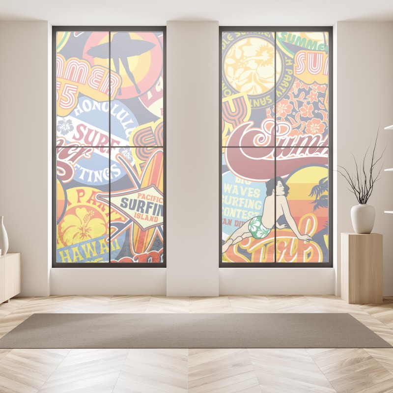 Naklejka na okno wschód słońca nad mglistym grzbietem z kamienną ścieżką – Wallissimo®