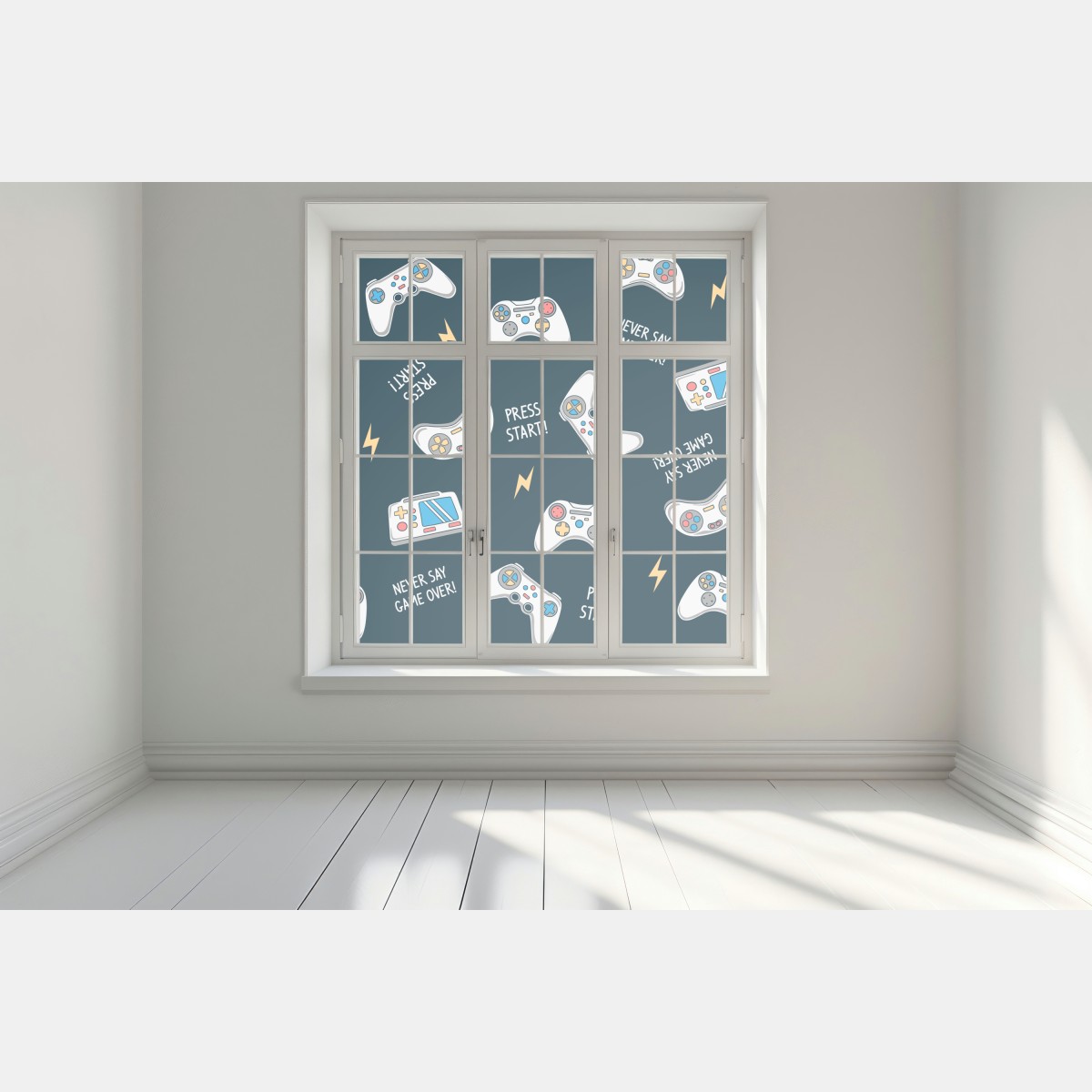 Naklejka na okno retro wzór kontrolerów do gier – Wallissimo® Naklejka na okno retro wzór kontrolerów do gier – Wallissimo®