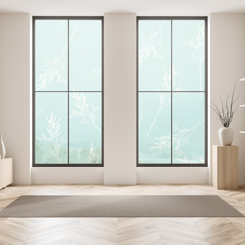 Naklejka na okno różowy wzór z piwoniami – Wallissimo®