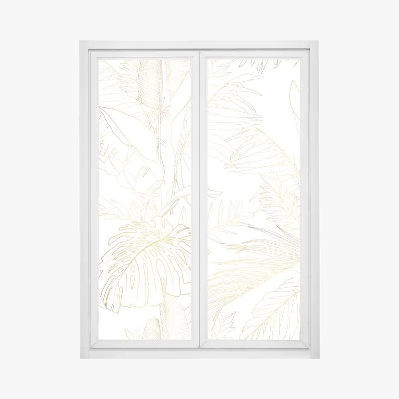 Naklejka na okno delikatny turkusowy wzór botaniczny – Wallissimo®