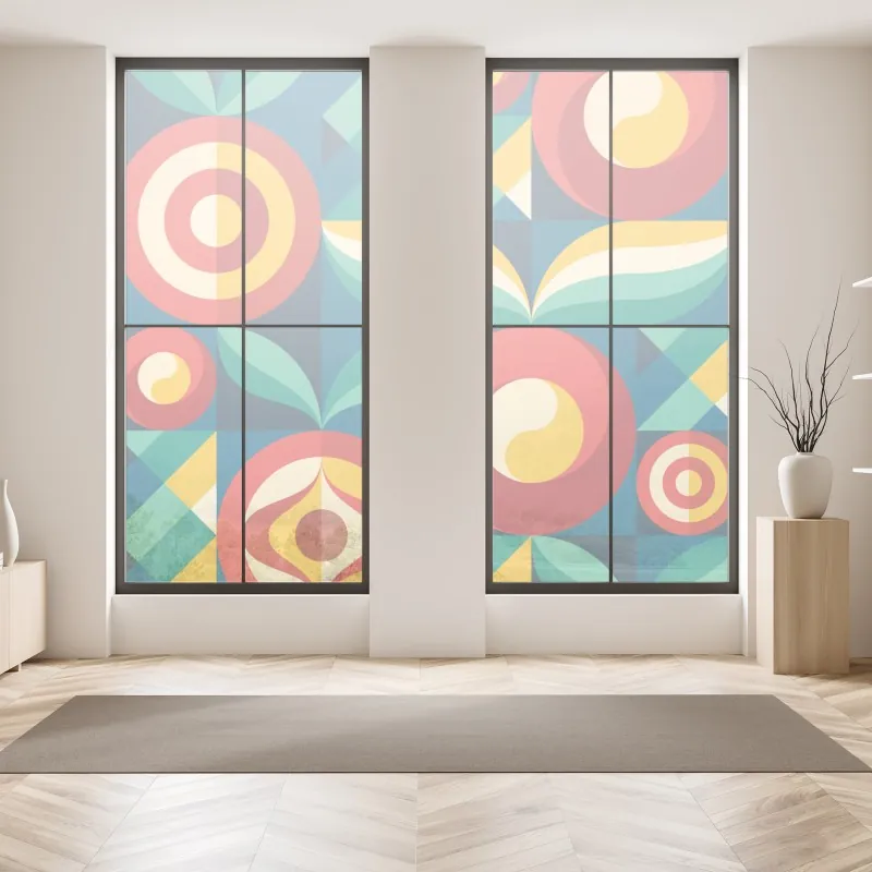 Naklejka na okno jesienna panorama gór i jeziora – Wallissimo®