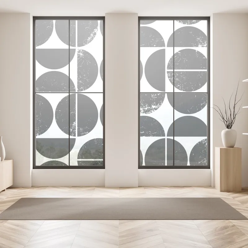 Naklejka na okno delikatny turkusowy wzór botaniczny – Wallissimo®