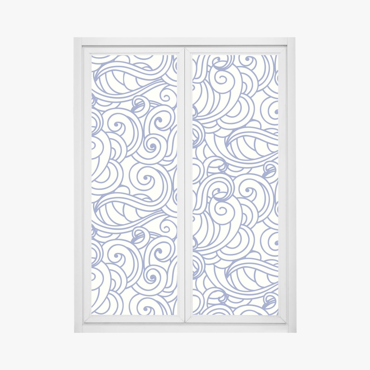 Window decal blue swirl seamless pattern