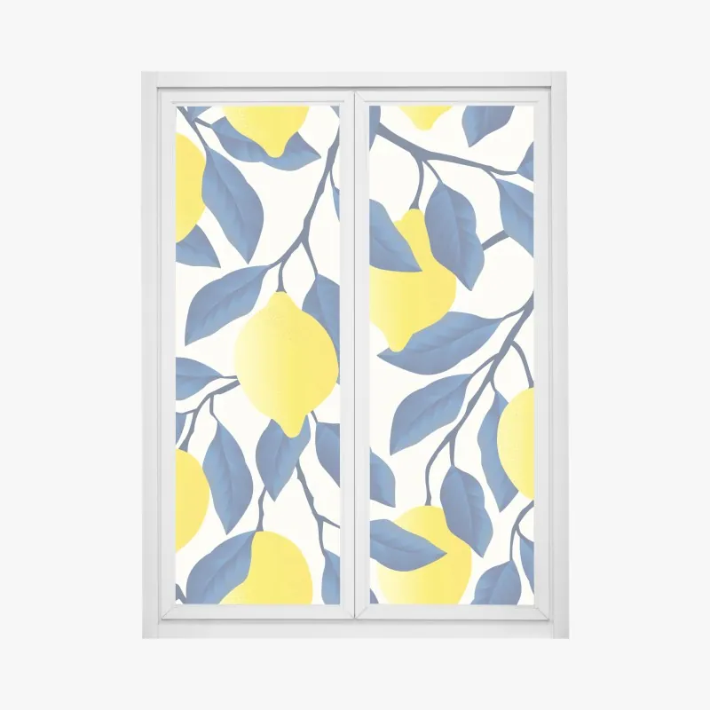 Naklejka na okno turkusowo-złota abstrakcyjna marmurkowa faktura – Wallissimo®