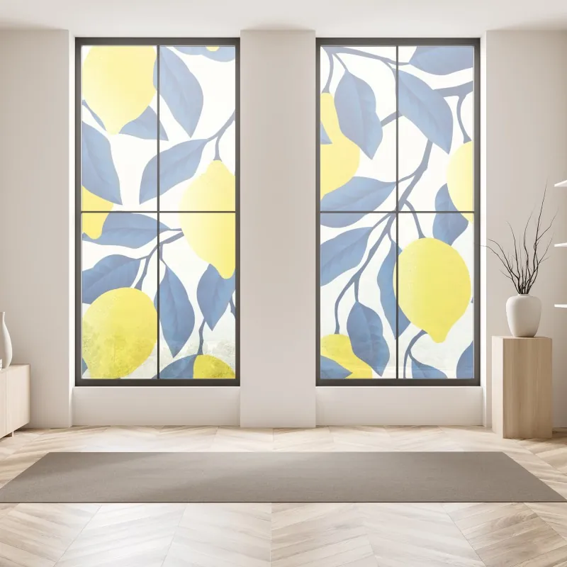 Naklejka na okno turkusowo-złota abstrakcyjna marmurkowa faktura – Wallissimo®