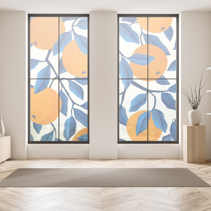 Naklejka na okno oświetlone słońcem schronisko w górach – Wallissimo®