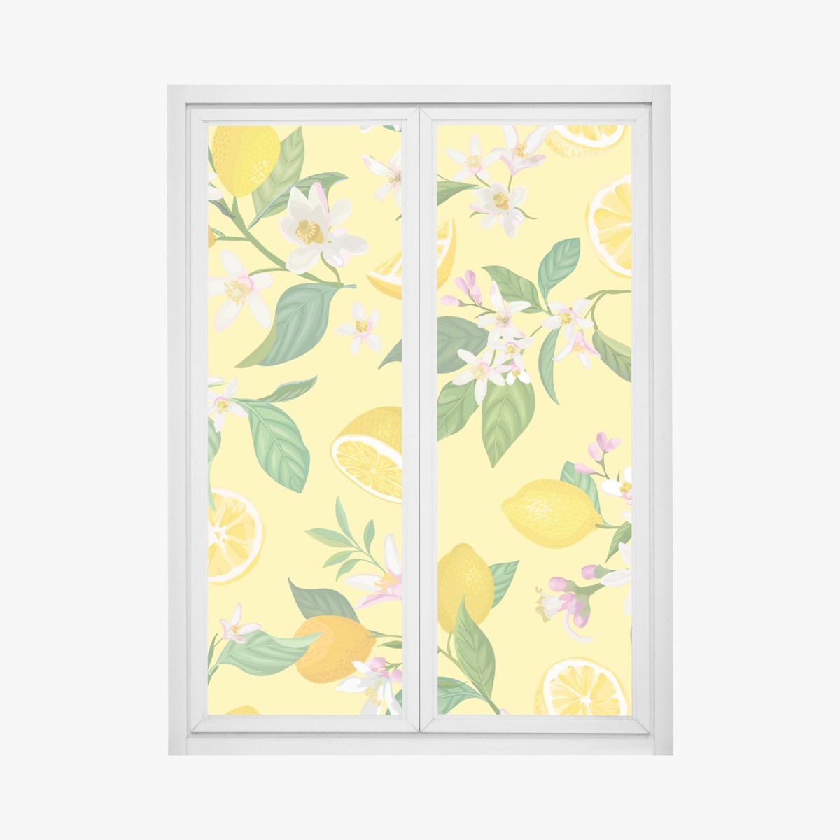 Window decal lemon blossom botanical pattern