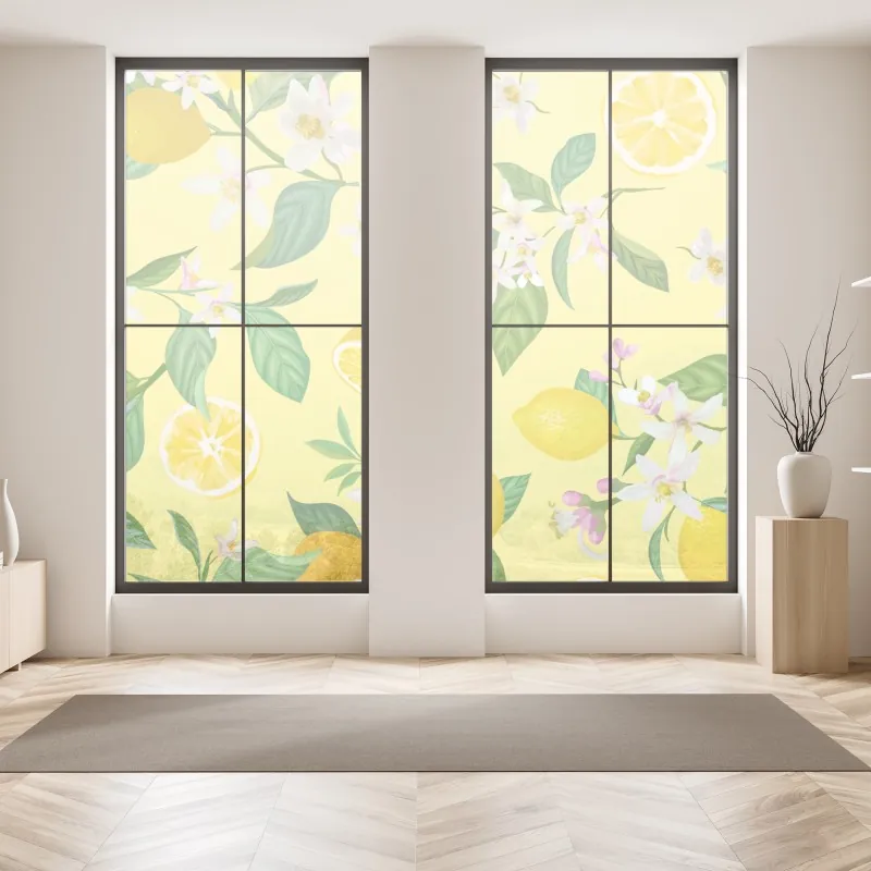 Naklejka na okno złote pole pod szerokim błękitnym niebem – Wallissimo®