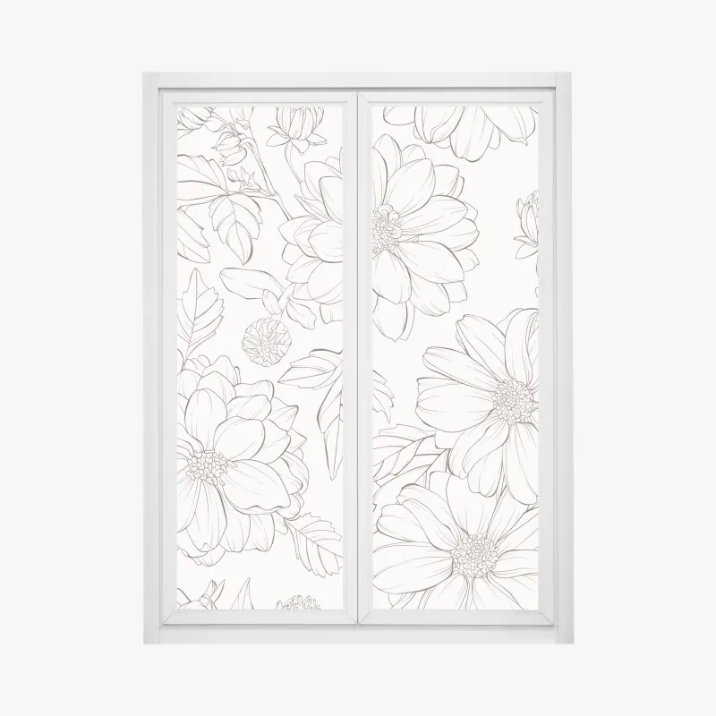 Naklejka na okno słoneczna łąka o zachodzie słońca – Wallissimo®