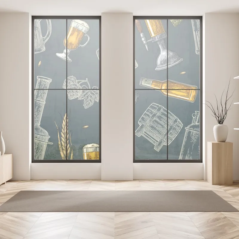 Naklejka na okno drewniany pomost nad spokojnym jeziorem – Wallissimo®