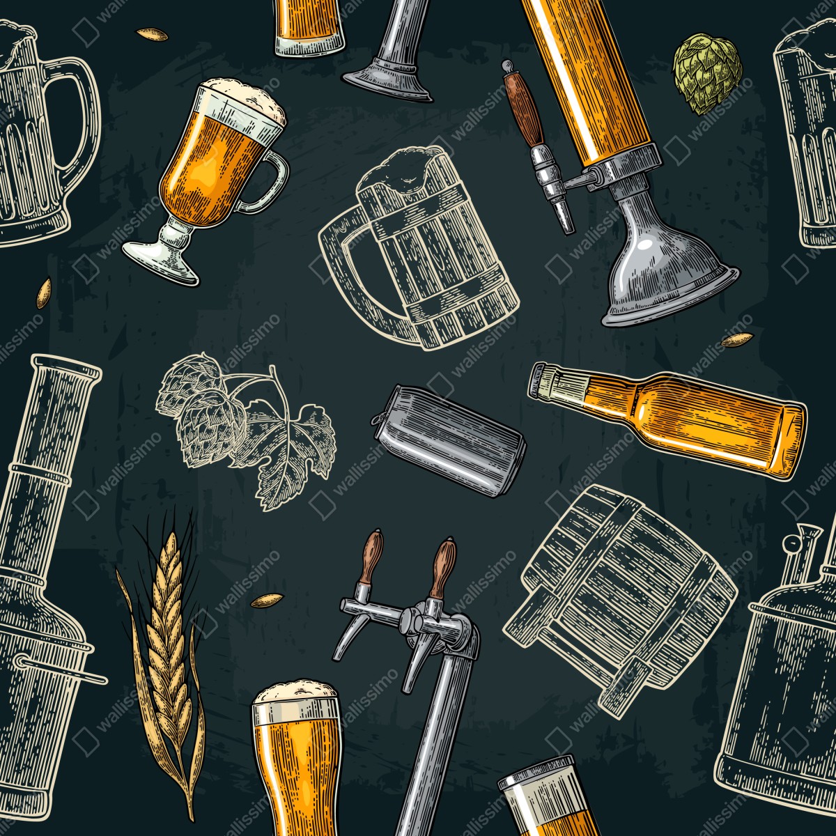 Naklejka na okno vintage wzór piwa i browaru – Wallissimo® Naklejka na okno vintage wzór piwa i browaru – Wallissimo®