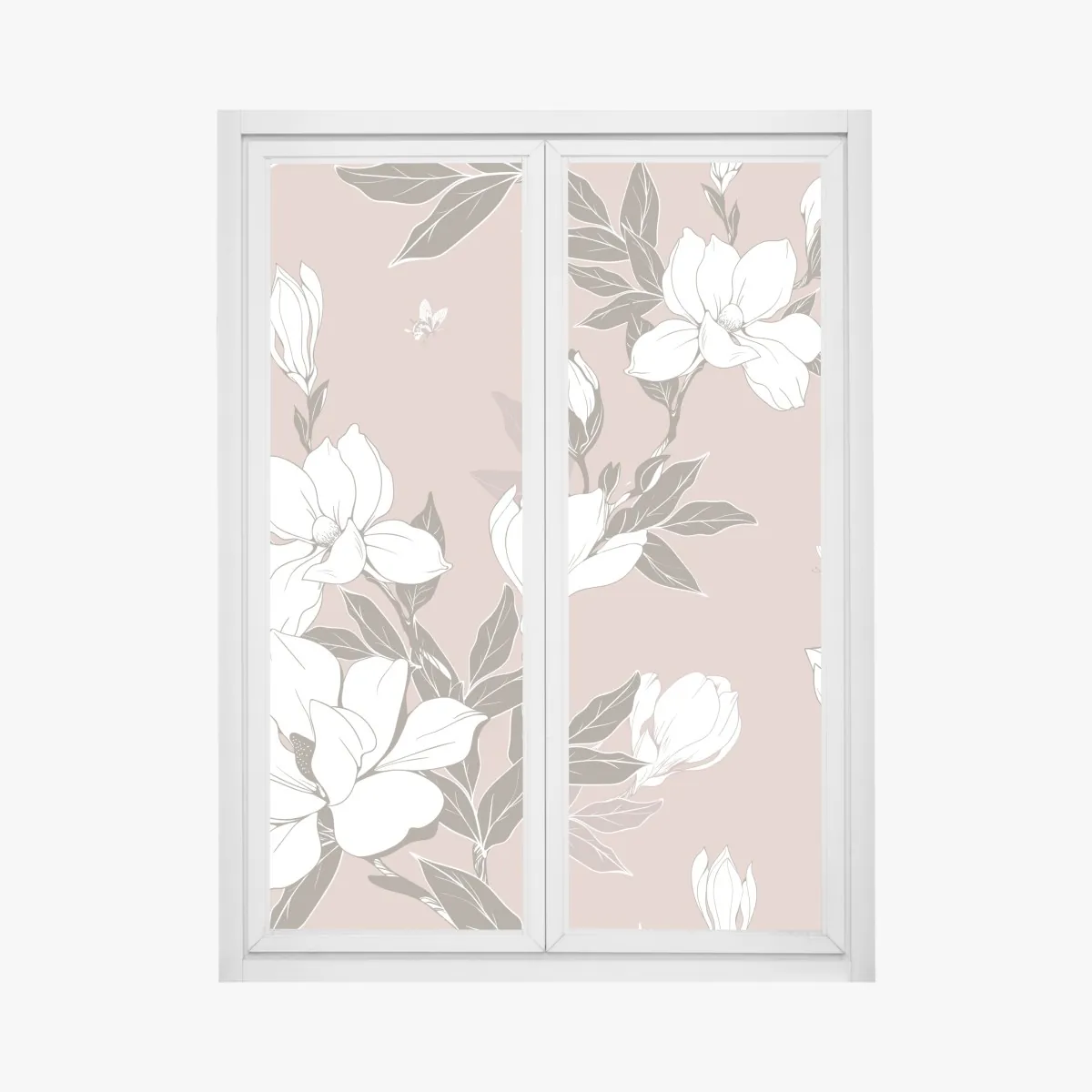 Naklejka na okno delikatny wzór z magnoliami – Wallissimo® Naklejka na okno delikatny wzór z magnoliami – Wallissimo®