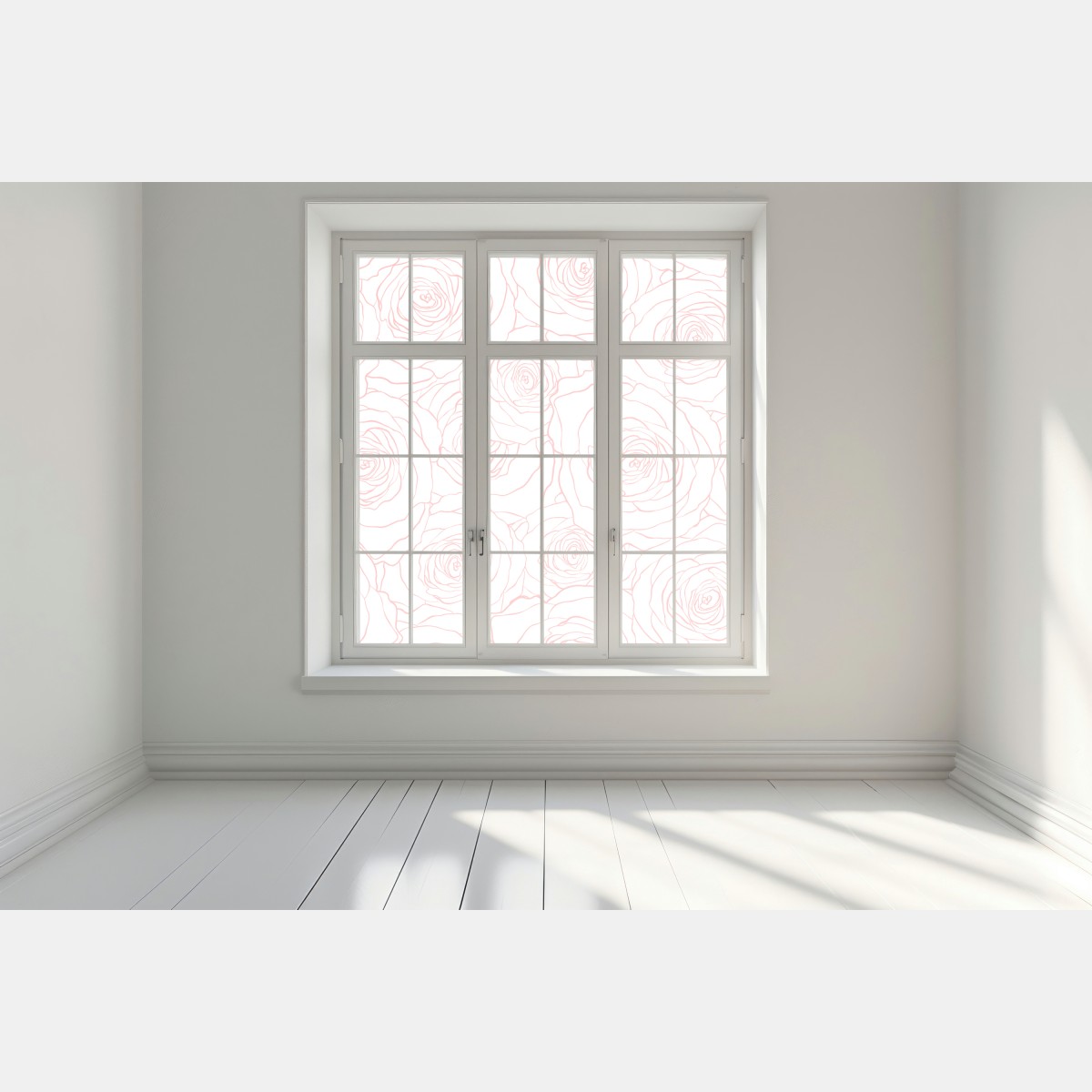 Naklejka na okno delikatny wzór różowych róż – Wallissimo® Naklejka na okno delikatny wzór różowych róż – Wallissimo®