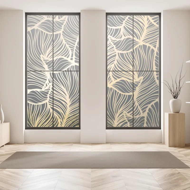 Naklejka na okno złote pole pod szerokim błękitnym niebem – Wallissimo®