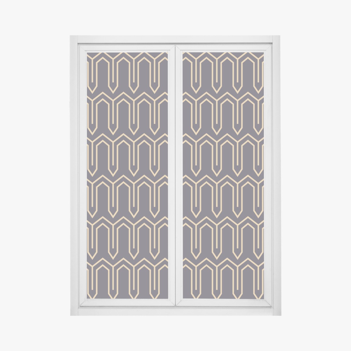 Window decal art deco geometric pattern in gold and black