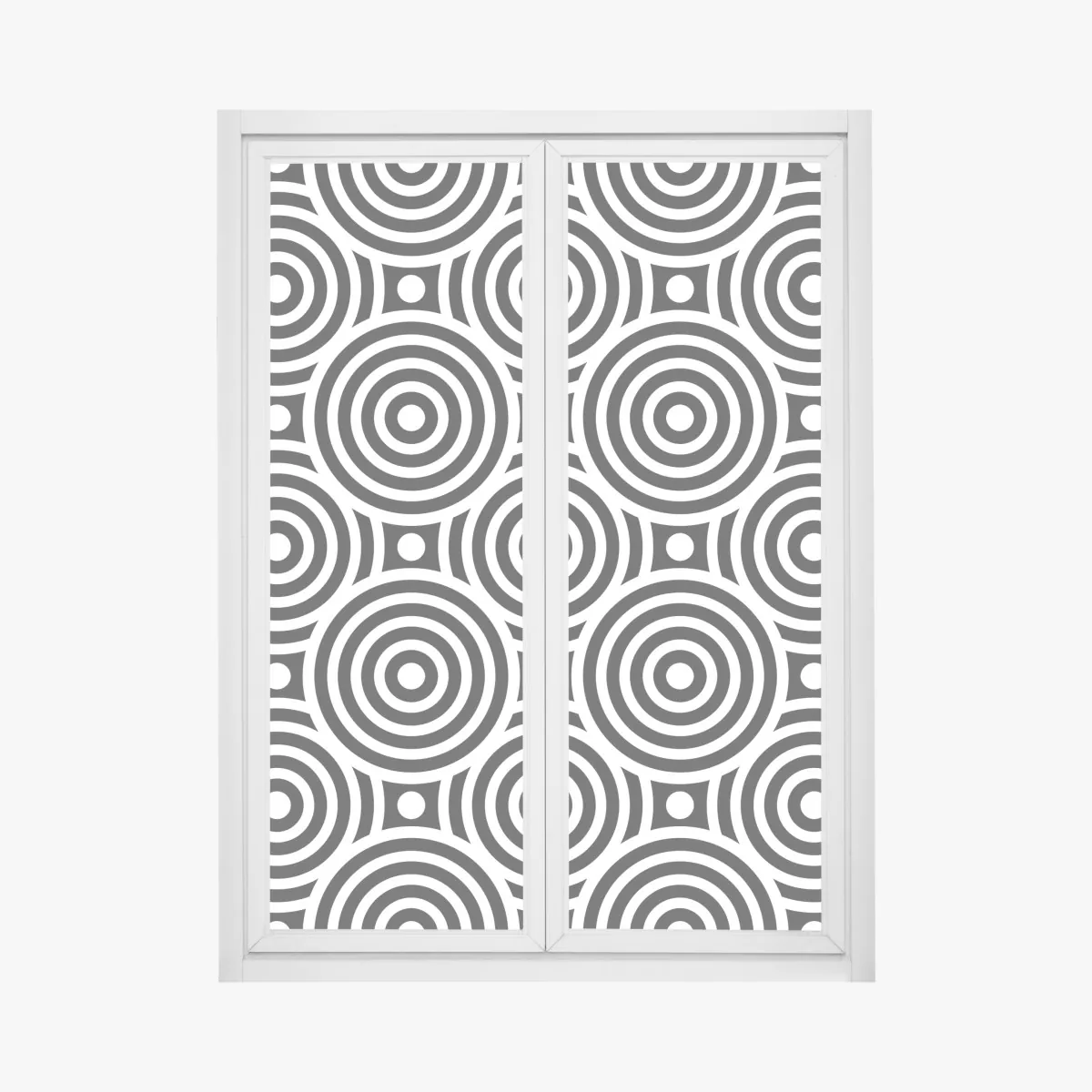 Naklejka na okno czarno-biały wzór koncentrycznych kół – Wallissimo® Naklejka na okno czarno-biały wzór koncentrycznych kół – Wallissimo®