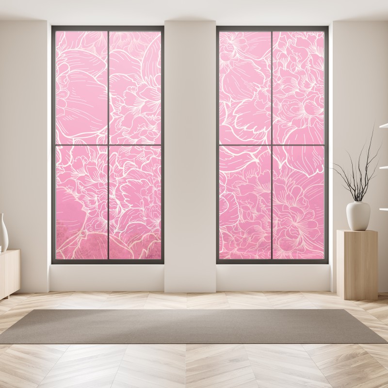 Naklejka na okno złote liście monstery na ciemnym tle – Wallissimo®