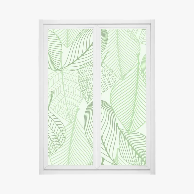Naklejka na okno delikatny turkusowy wzór botaniczny – Wallissimo®