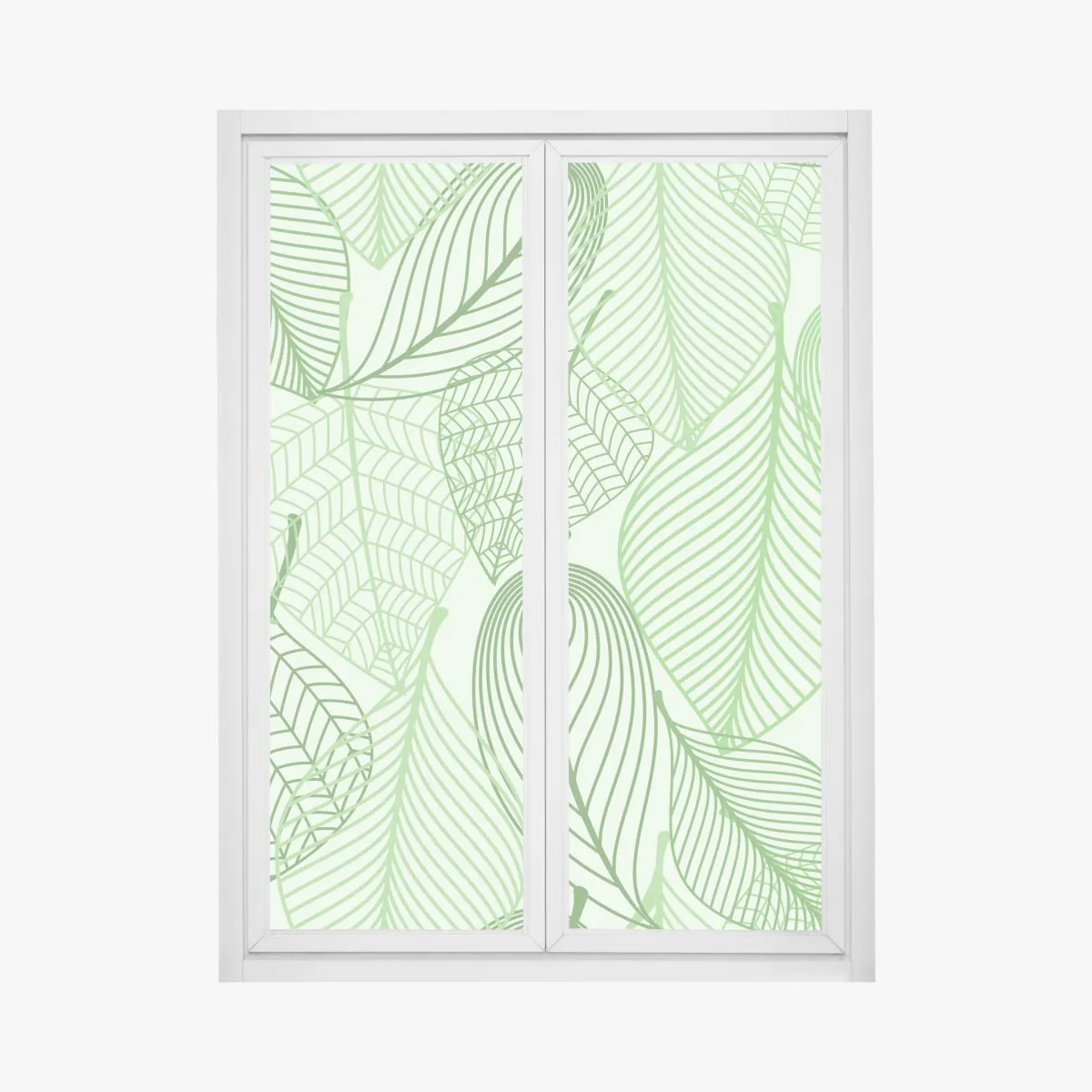 Naklejka na okno zielony botaniczny wzór liści – Wallissimo® Naklejka na okno zielony botaniczny wzór liści – Wallissimo®